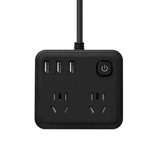 二插脚插座黑色两脚排插2项接线板插板二孔两插头插线板双头插排