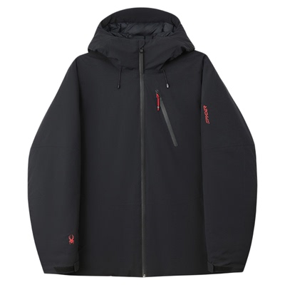 蜘蛛秋冬男子短款连帽硬壳羽绒服