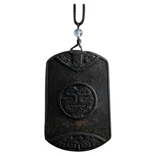 天然越南顺化黑奇楠沉香吊坠真品沉水级香木雕刻龙凤呈祥挂件项坠