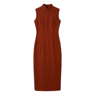 红色改良无袖订婚旗袍敬酒服2026新款新中式结婚回门出阁宴连衣裙