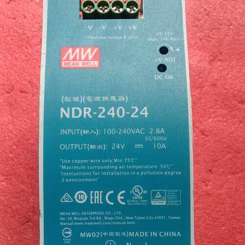 询明纬导轨电源NDR-240-24，24V 10A，拆机一台，