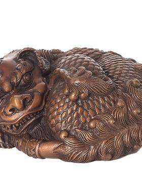 麒麟獬豸瑞兽铜工艺品摆件镇纸