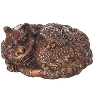 独角獬豸故宫文创铜工艺品车载摆件谛听麒麟瑞兽貔貅文玩镇纸摆设