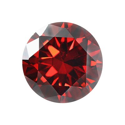 圆形石榴红色裸石美甲钻配饰戒面