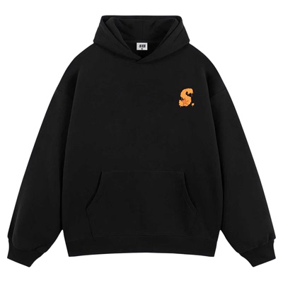 STA旗舰店融化星标连帽卫衣男女款秋冬季美式潮牌重磅纯棉黑外套