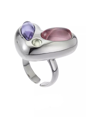 STUGAZI浮蝶爱心开口戒