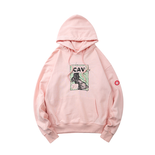 CAVEMT C.E 20SS日系水洗樱花粉连帽衫重磅加厚宽松情侣CE卫衣男