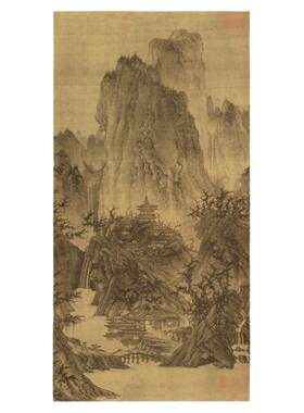 北宋李成晴峦萧寺图微喷装饰画