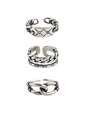 简约戒指纯银开口可调节单身个性