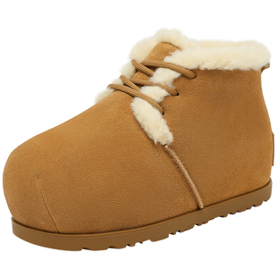 【雪屋】UBZ 防水内增高大头卡皮巴拉雪地靴女冬可爱厚底面包棉鞋