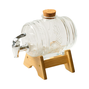 舍里冰箱冷水壶带龙头凉水壶家用玻璃饮料桶自制果茶桶果汁冷饮桶