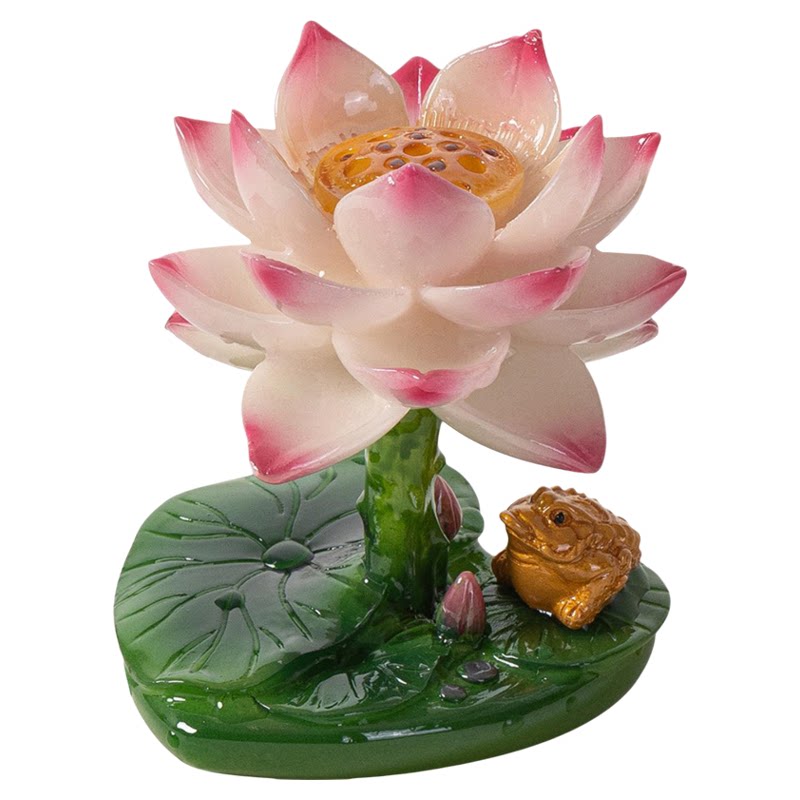 莲花金蟾茶宠可变色茶桌摆件装饰