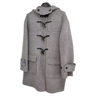 2025秋冬新款双面羊绒大衣女中长款连帽宽松学院风大衣羊毛外套