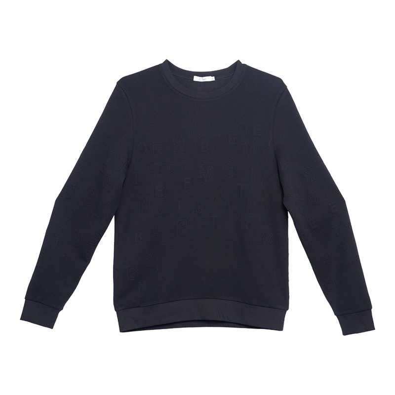 J.benato/宾度莫代尔独家满版LOGO迷彩肌理浮雕提花商务休闲卫衣