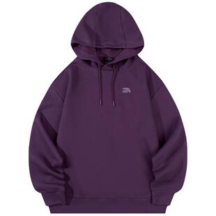 安踏加绒加厚连帽卫衣男冬季青少年宽松大码保暖休闲运动套头长袖