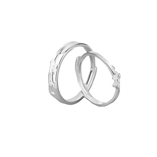 丁香花999纯银情侣戒指男女一对2025年新款足银刻字定制学生对戒