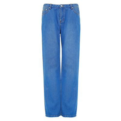 【前4小时85折】天丝+棉靓蓝色直筒牛仔裤