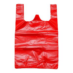 手提背心红色塑料袋水果袋收纳袋