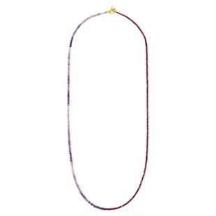 sunshifen Rainforest系列紫云母石榴石天然石串珠长项链毛衣链