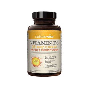Naturewise儿童维生素d3阳光瓶1000iu补钙青少年软胶囊vd滴剂羟基
