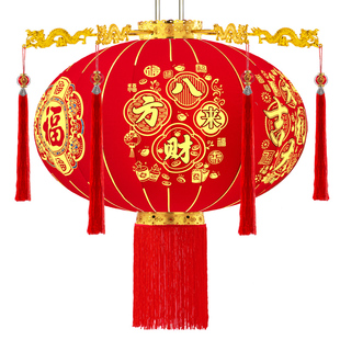 大红灯笼2026新款别墅大门口一对户外防水防晒无线遥控led免插电