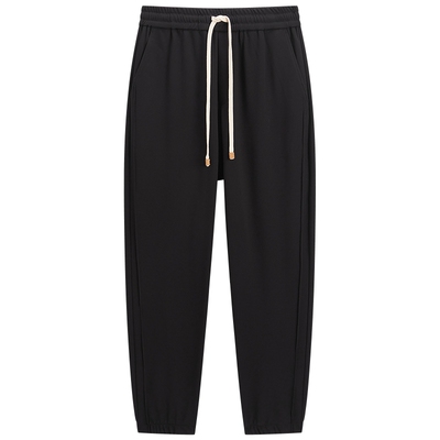 提花针织面料锥形束脚运动裤