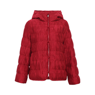 【商场同款】黛玛诗冬新款新中式国风盘扣短款鹅绒服女连帽外套