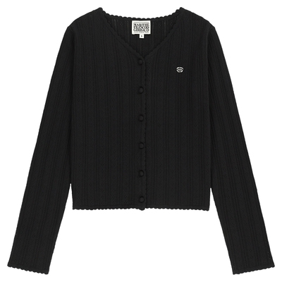 MARITHE女士V领钩针开衫