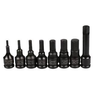 3/8气动六角套筒风炮批头内六角旋具头铬钼钢旋具10方风炮头连体