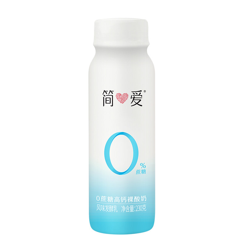 【奚梦瑶同款酸奶】简爱0%蔗糖高钙酸奶230g*12瓶低GI低温酸奶