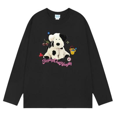 小尼力春秋潮牌男女宽松长袖T恤