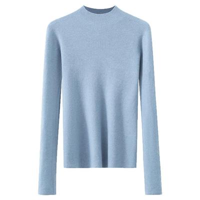 夕蒙2025新款冬季韩系气质无缝一体修身打底衫小个子半高领毛衣女