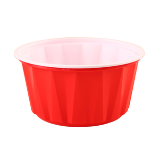 一次性打包盒食品级耐高温塑料碗可微波红色饭盒加厚圆形外卖餐盒