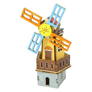 科技制作小发明diy太阳能小风车模型木制拼装儿童玩具手工材料包