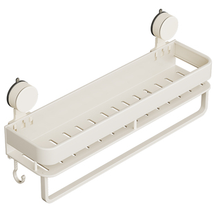 高级感吸盘洗漱台置物架浴室免打孔挂钩毛巾收纳架卫生间用品整理