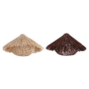 创意藤编吊灯餐厅火锅店农家乐日式竹编灯笼民宿复古藤艺草帽吊灯