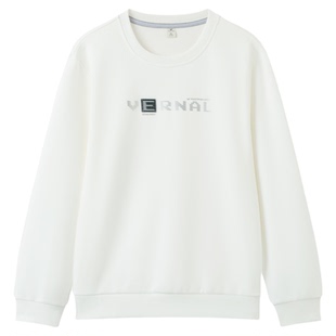 快鱼男士字母印花圆领卫衣2026春季新款休闲百搭长袖宽松舒适上衣