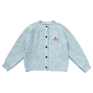 小童木 温柔甜美女童针织开衫外套秋冬2025新款含羊毛中大童毛衣