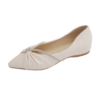 单鞋女2026新款春秋百搭浅口女鞋子夏款软底软皮豆豆鞋尖头平底鞋