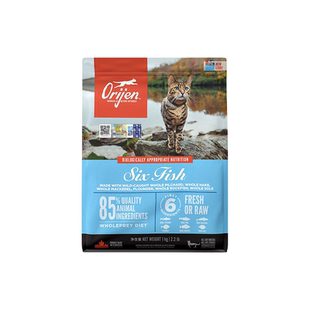 猫无忧 Orijen渴望鸡肉六种鱼室内伴侣低八重守护猫粮4磅12磅