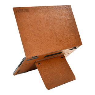 华硕灵耀14双屏皮革贴膜灵耀x双屏pro外壳保护膜UX8406M唐草花纹x2duo高清屏幕膜键盘防尘套防水防刮贴纸