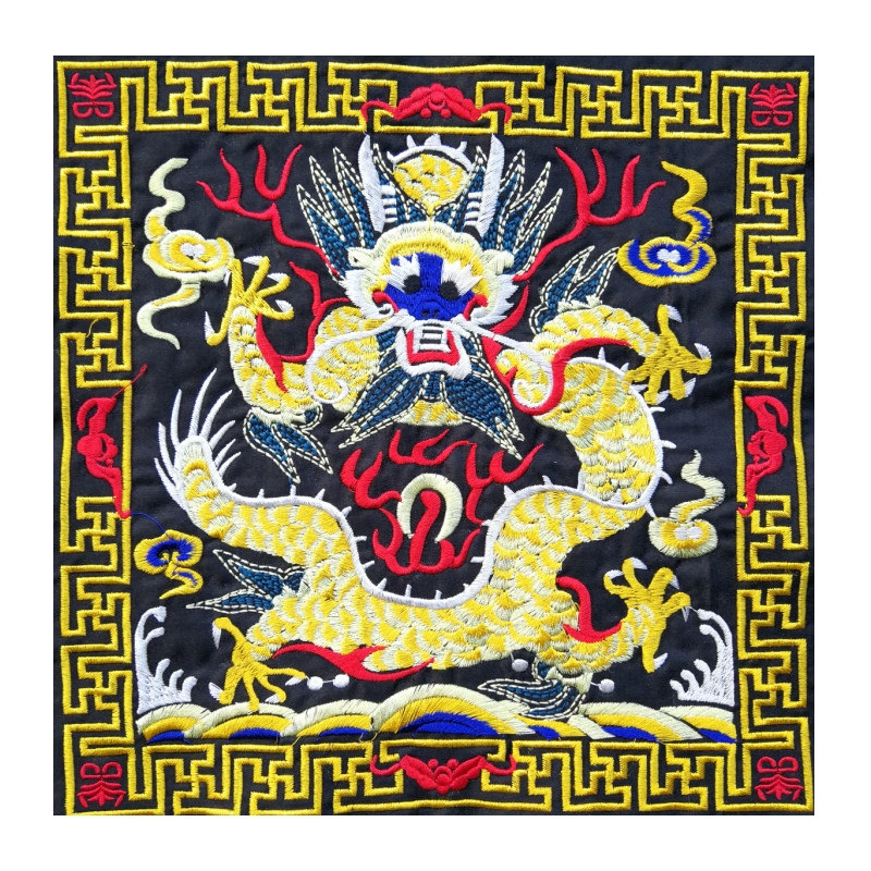 方形diy刺绣片特色送老外礼品龙凤吉祥唐装清服艺补丁贴花民族风