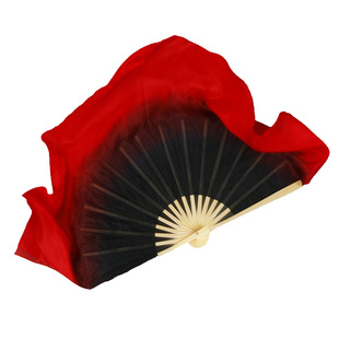 象王行真丝扇舞蹈抬龙王书简舞黑红渐变跳舞扇胶州扇秧歌扇丝巾