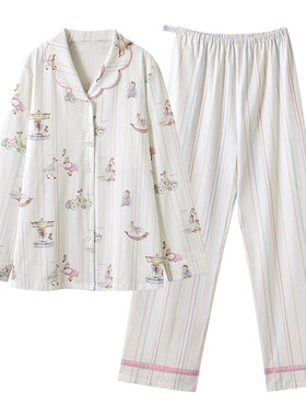 嫚熙幸运鹅春夏牛油果纯棉月子服