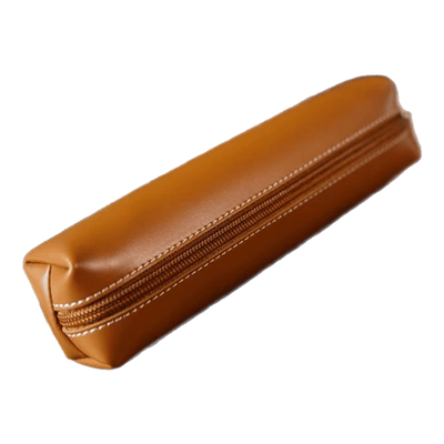 纯色PU皮革笔袋大容量收纳袋