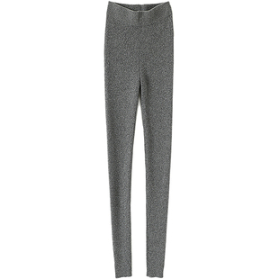 启超再出神裤!外穿内搭均可纯羊绒裤子女外穿螺纹弹力修身针织裤