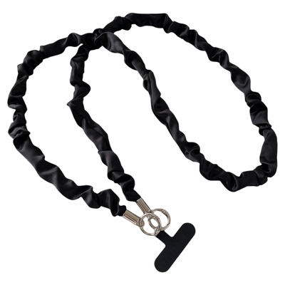 高端纯色褶皱丝绸工艺手机背带