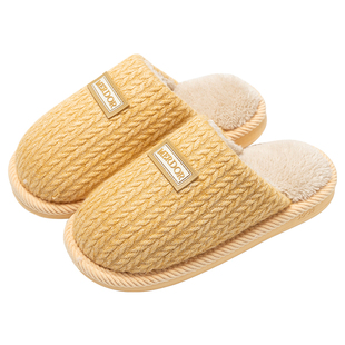 2025新款厚底日式毛绒棉拖鞋女士秋冬季加绒保暖室内家居家用防滑