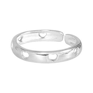 OSEWAYA戒指S925银爱心镂空开口戒少女ins风简约素银饰品2025新款