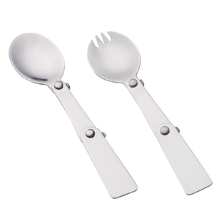 304不锈钢折叠勺叉户外旅游露营学生食堂携带便捷勺子叉套装餐具